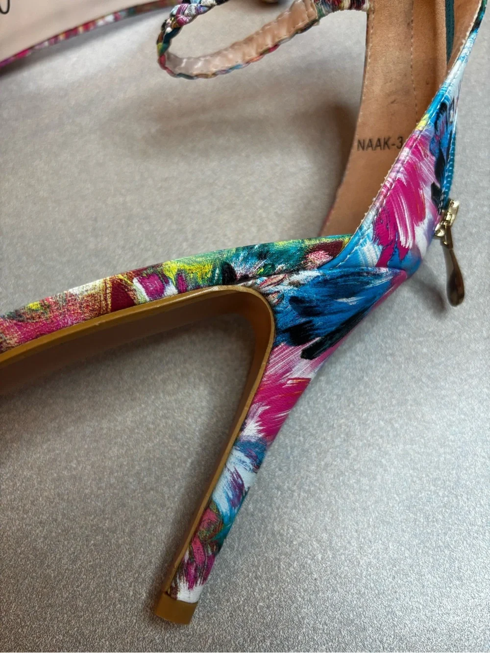 Machi Multicolor Tropical Braided Strap High Heel Sandals